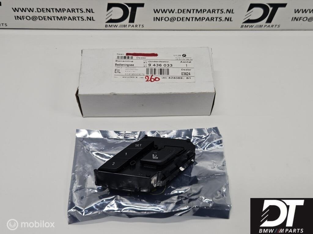 Stoel bediening BMW X5 G05 61319436033, Nieuw, Ophalen of Verzenden
