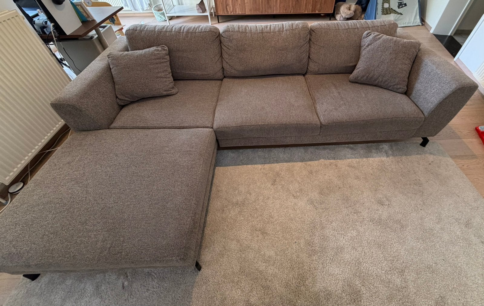 Grijse zetel, Huis en Inrichting, Ophalen, Gebruikt, Stof