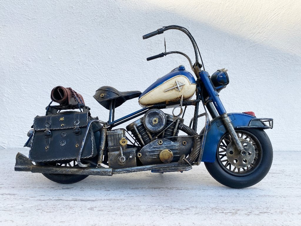 Handgemaakte metalen miniatuur motor 38 cm – decoratie, Ophalen of Verzenden, Gebruikt, Motoren
