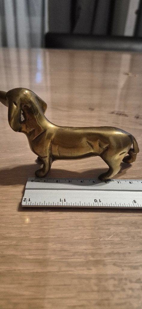 Messing teckel, Ophalen of Verzenden, Gebruikt, Dier
