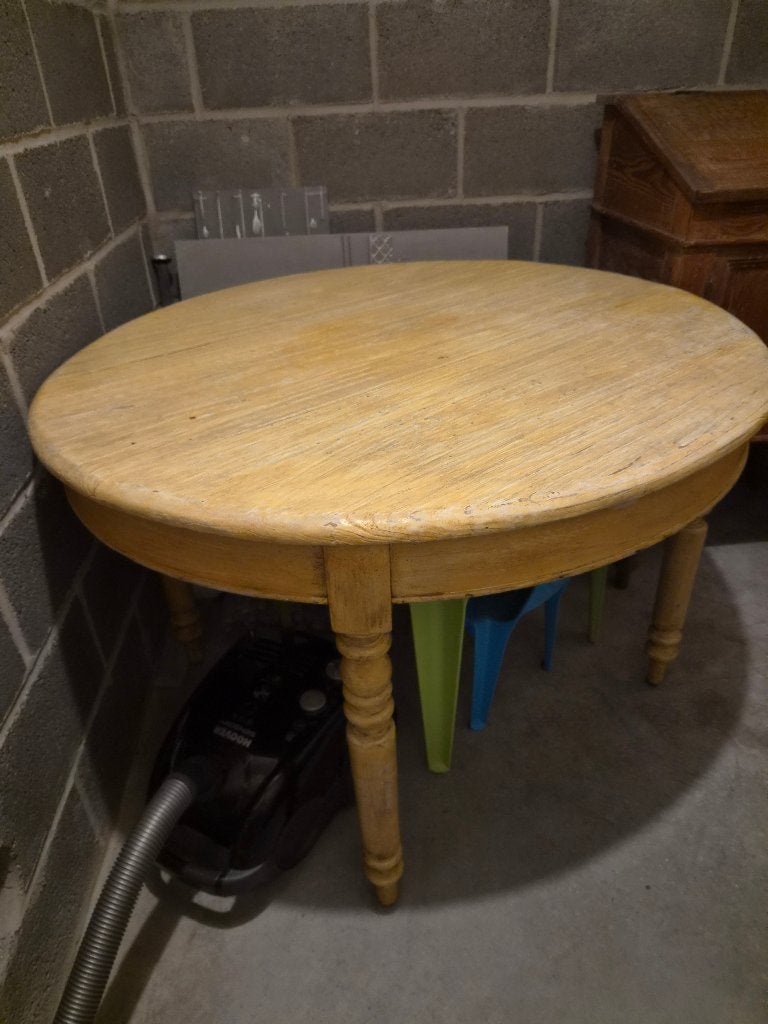 Table, Enlèvement, Utilisé, Rond, Chêne