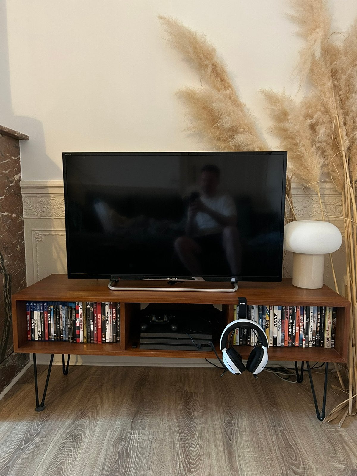 Meuble TV vintage noyer, 25 à 50 cm, Moins de 100 cm, Autres essences de bois, Comme neuf