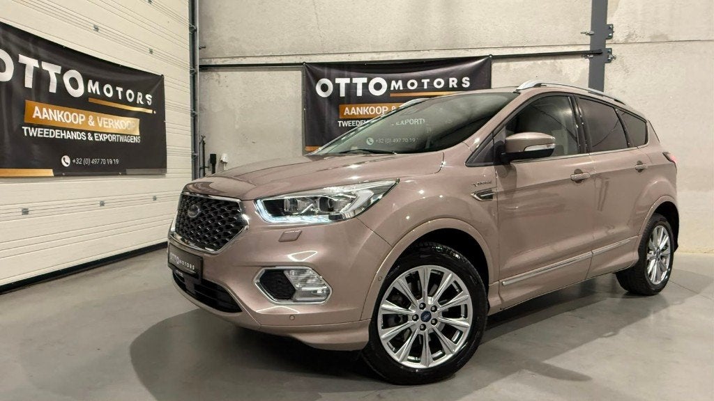 Ford Kuga Vignale | 2.0 TDCI | 4x4 | 180 PK | Automaat |, Automaat, 4 cilinders, Bruin, Leder