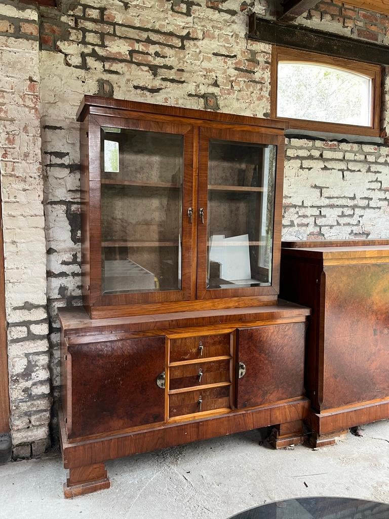 Vitrinekast / buffetkast, Huis en Inrichting, Kasten | Vitrinekasten, Ophalen, Gebruikt, Glas, 150 tot 200 cm
