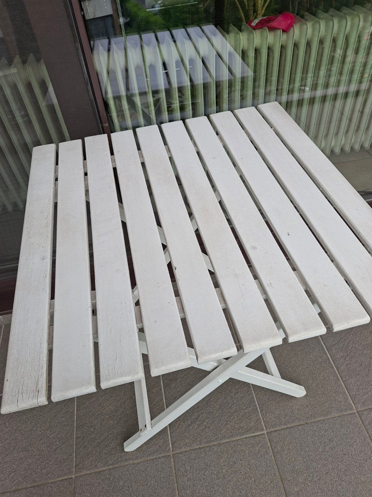 Houten terrastafel, Ophalen, Gebruikt, Vierkant, Inklapbaar