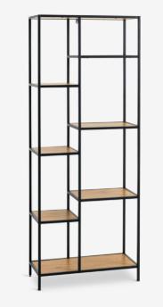 Etagere 7 tablettes chene chaud/noir, Enlèvement, Comme neuf