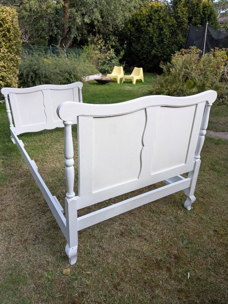 Cadre de lit/cadre de lit blanc élégant, 90 cm, Enlèvement, Utilisé, 190 cm ou moins