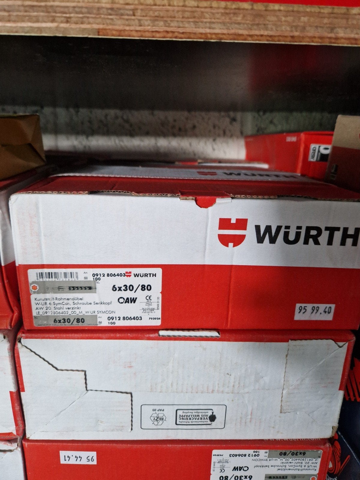 Chevilles Wurth 6 x 30 / 80, Enlèvement, Chevilles
