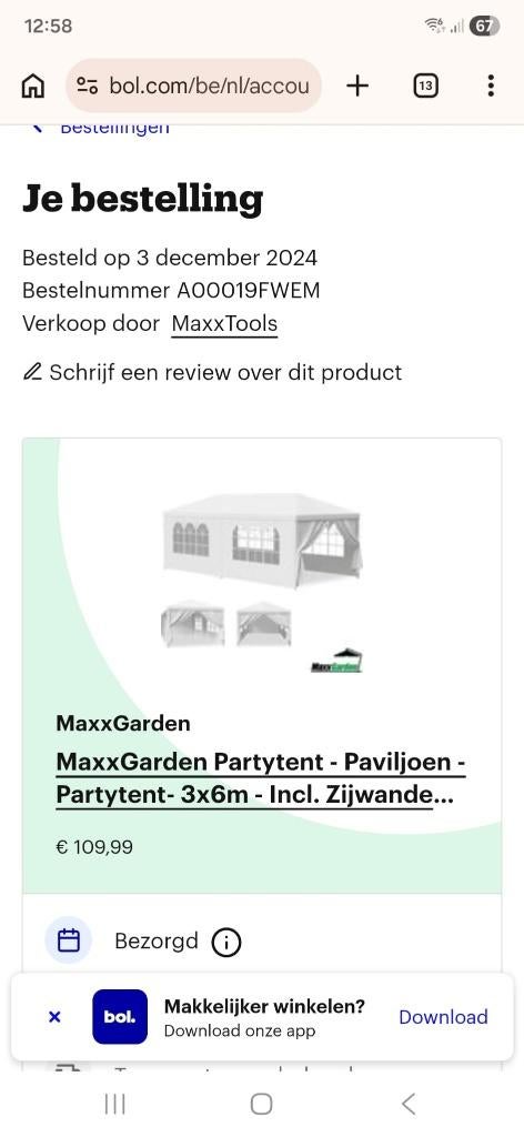 Party en feest tent, Ophalen, Partytent, Minder dan 4 meter, Nieuw