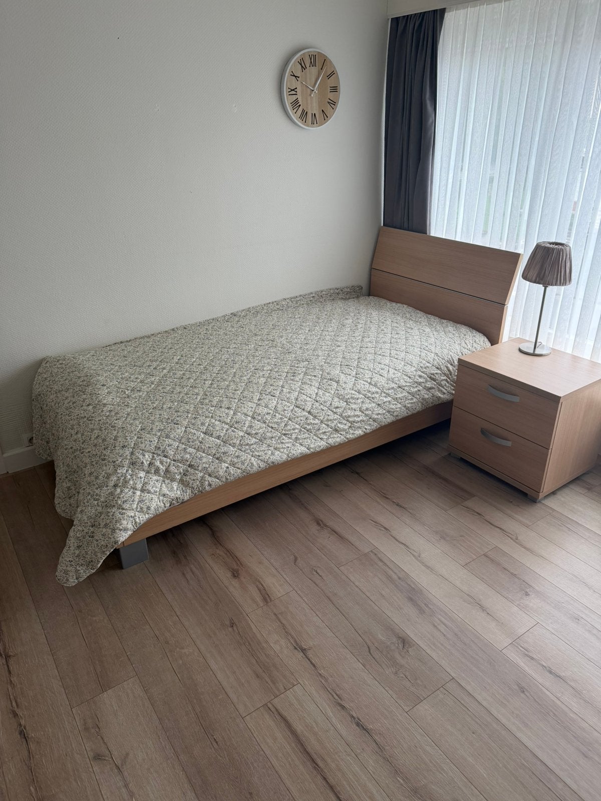 1 persoons bed, Ophalen, 90 cm, Eenpersoons, Bruin