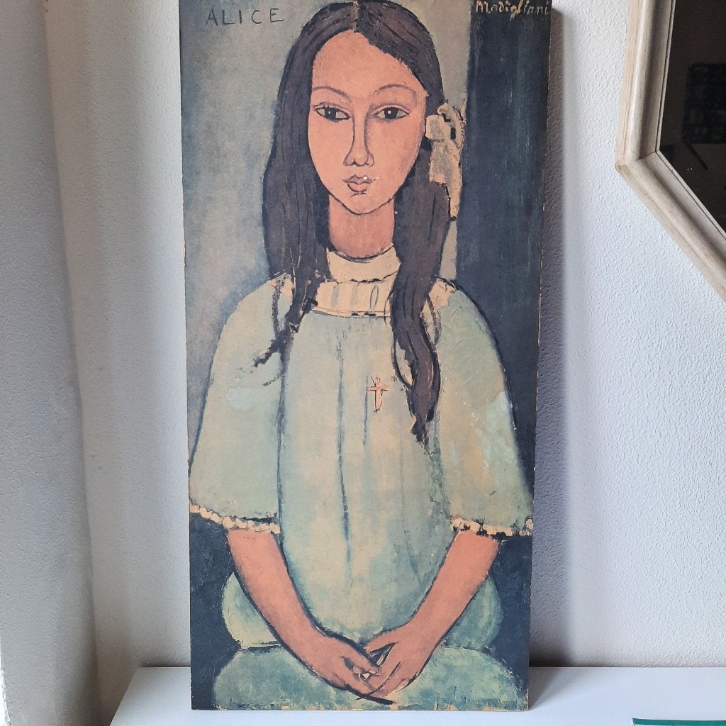 kunstdruk op hout "Alice" van Modigliani, Ophalen, Print, Portret of Personen, Paneel