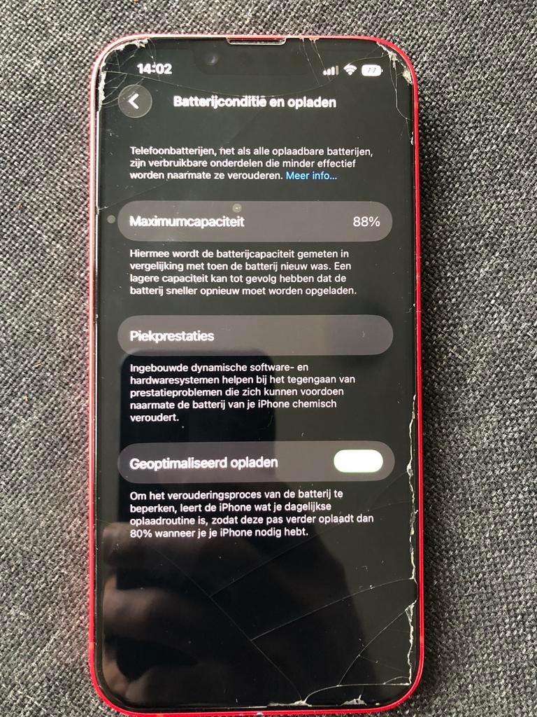 Iphone 14 rood 128gb, Ophalen of Verzenden, Zo goed als nieuw, Rood, IPhone 14