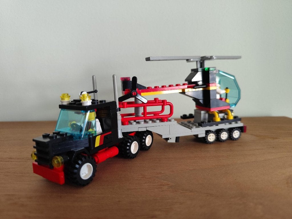 Lego 6357 - Stunt Copter and Truck - Helicopter, Kinderen en Baby's, Gebruikt, Lego, Ophalen of Verzenden, Inclusief instructies
