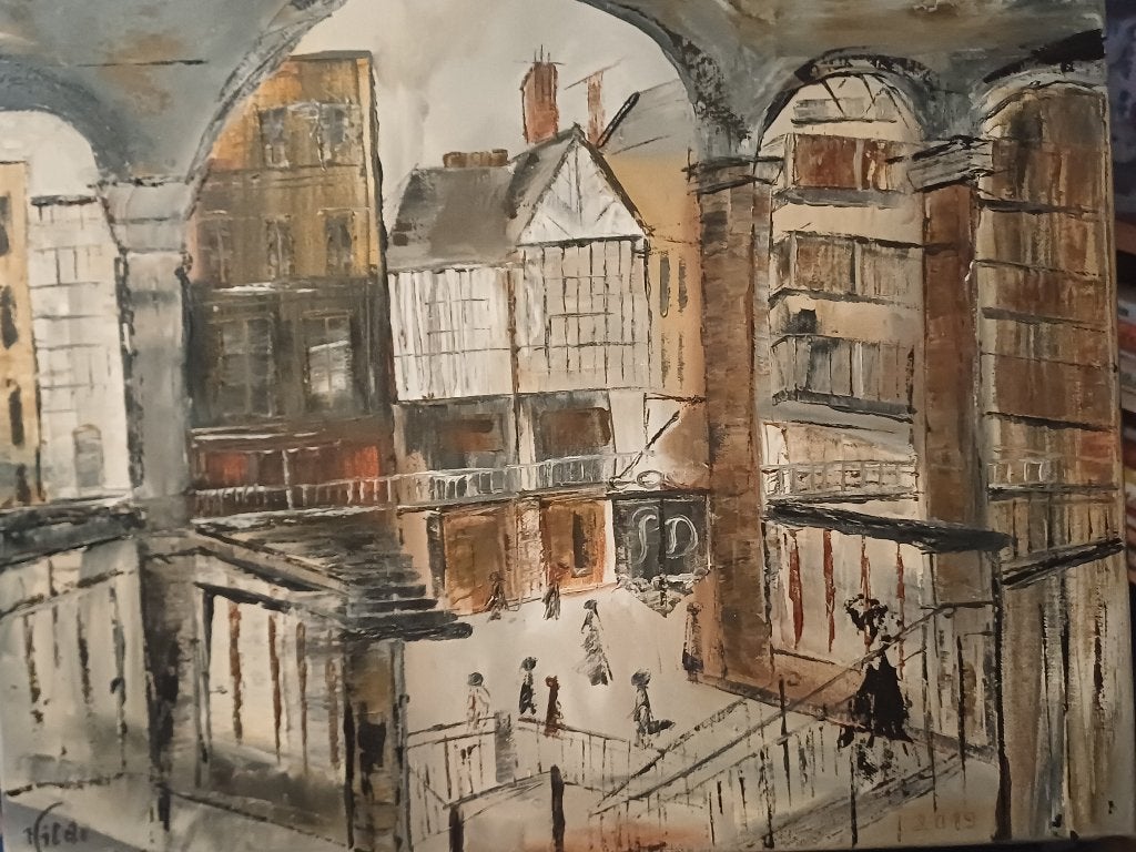 Schilderij in olieverf, paletmes, nieuw., Antiquités & Art, Art | Peinture | Moderne, Enlèvement, Peinture à l'huile
