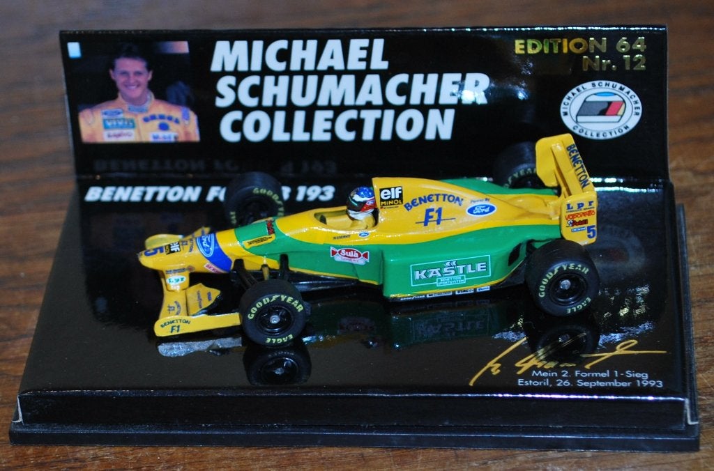 Formula 1 Benetton Ford B193B van Michael Schumacher 1/64, Verzamelen, Ophalen of Verzenden