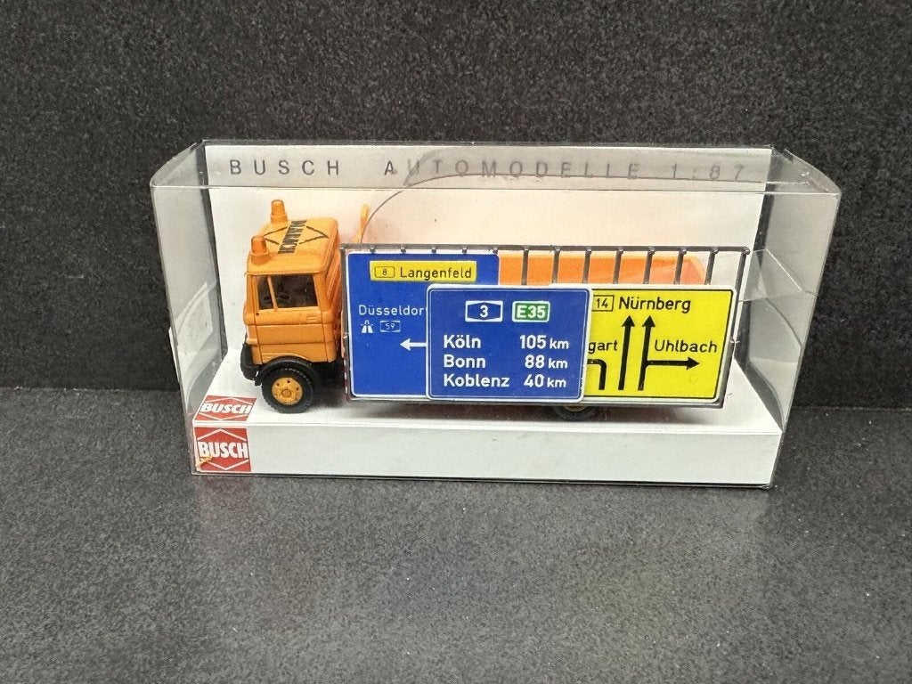 Camion MERCEDES LP Voierie Autobahn 1/87 HO BUSCH Neuf+Boite, Enlèvement, Neuf, Bus ou Camion, Wiking