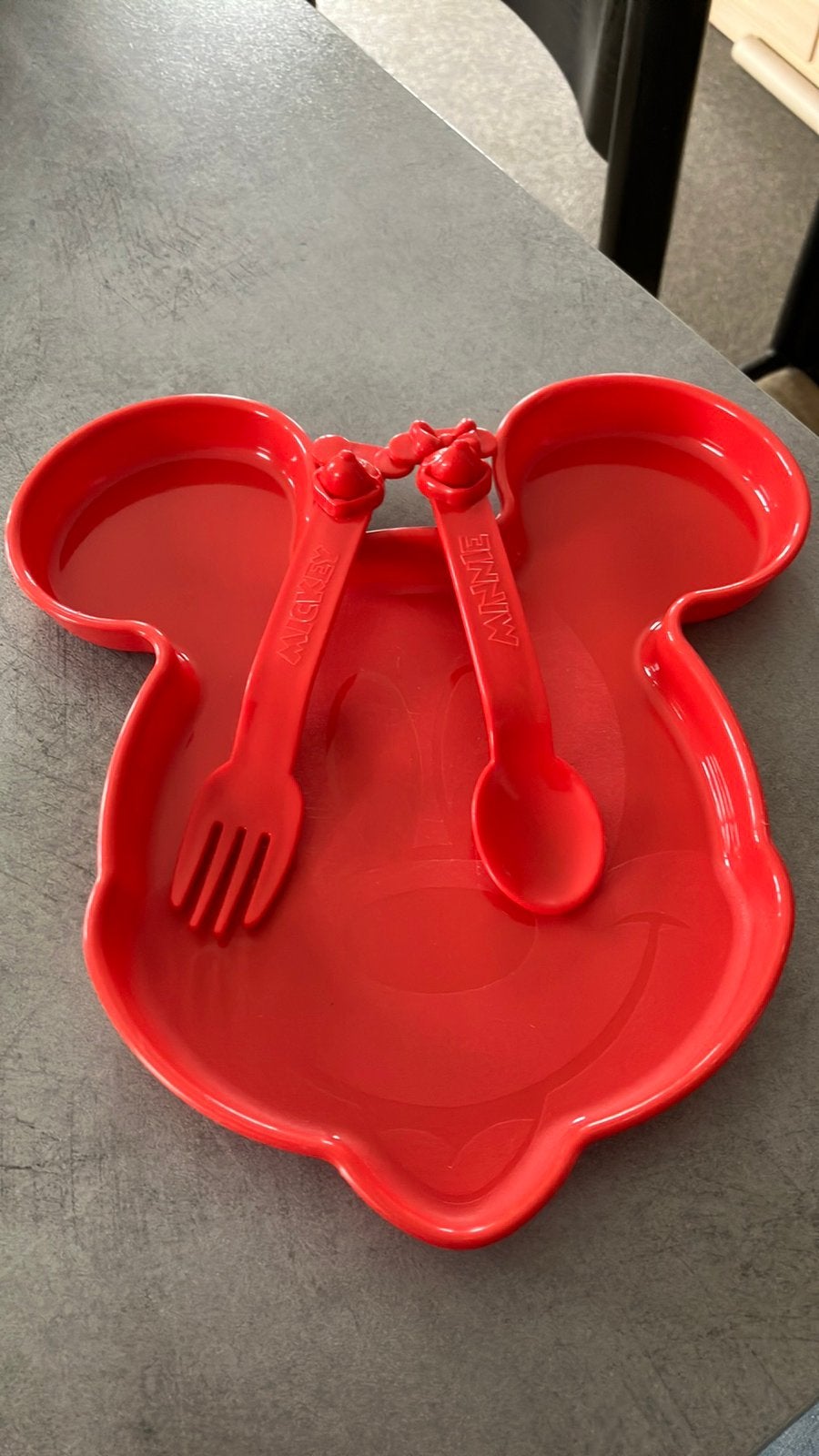 Tupperware mickey mouse bord en vork en lepel, Kinderen en Baby's, Ophalen, Overige typen, Overige merken