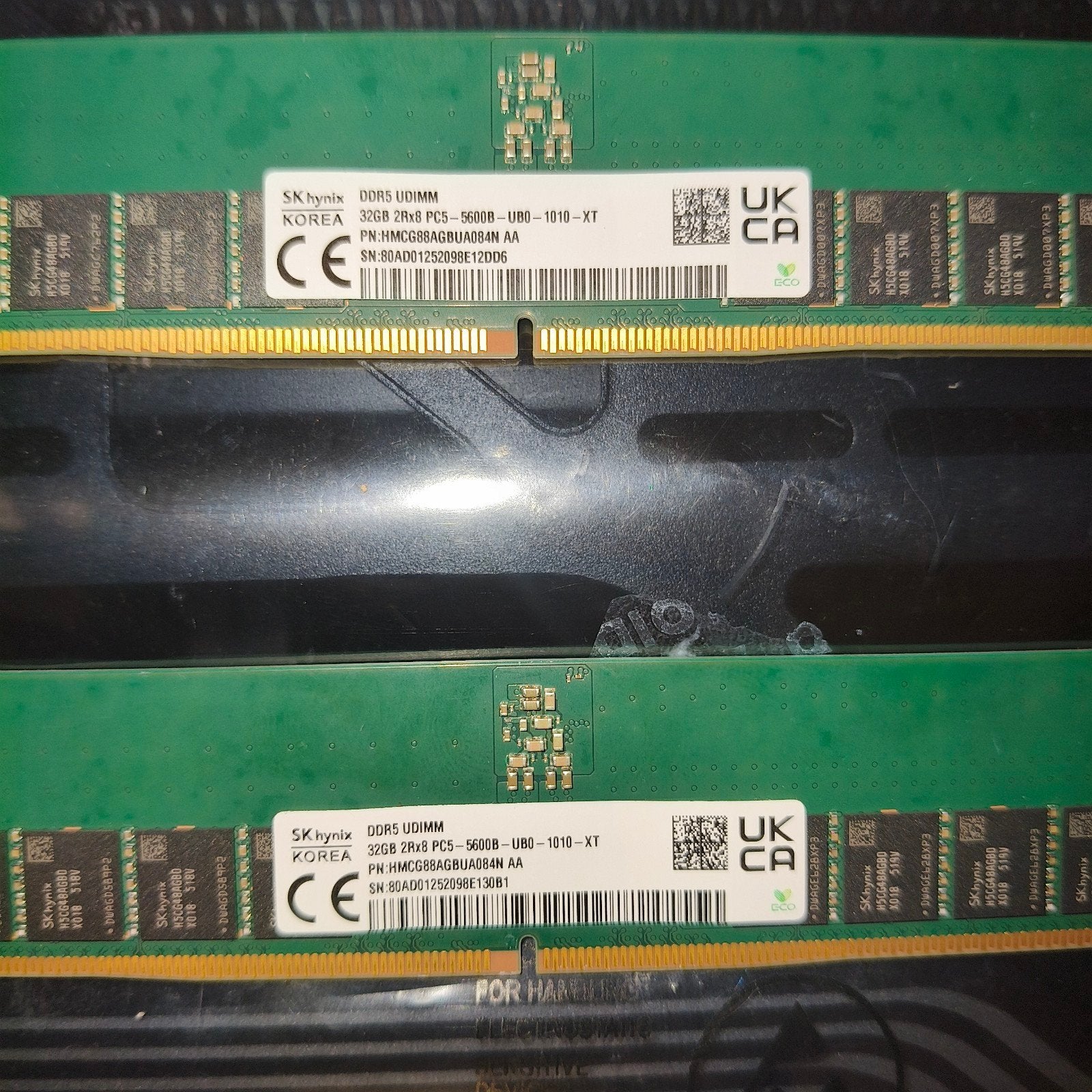 Kit Mémoire RAM SK Hynix 64 Go (2x32 Go) DDR5 5600MHz UDIMM, Enlèvement ou Envoi, Comme neuf, Desktop, DDR5
