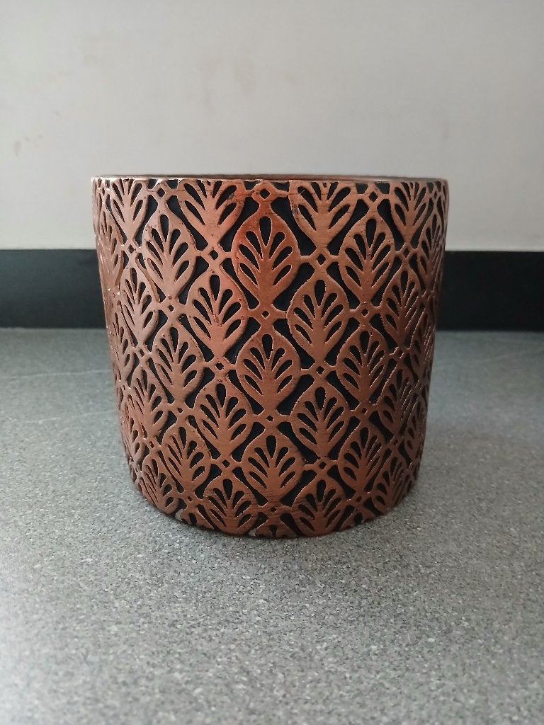 Nouveau pot de fleurs en or noir-rose, Jardin & Terrasse, Pots de fleurs, Neuf, Enlèvement ou Envoi, Moins de 25 cm, Rond