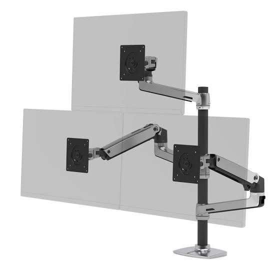 Bras triple écran Ergotron LX, Informatique & Logiciels, Enlèvement ou Envoi, Comme neuf, Ergotron, Réglable en profondeur