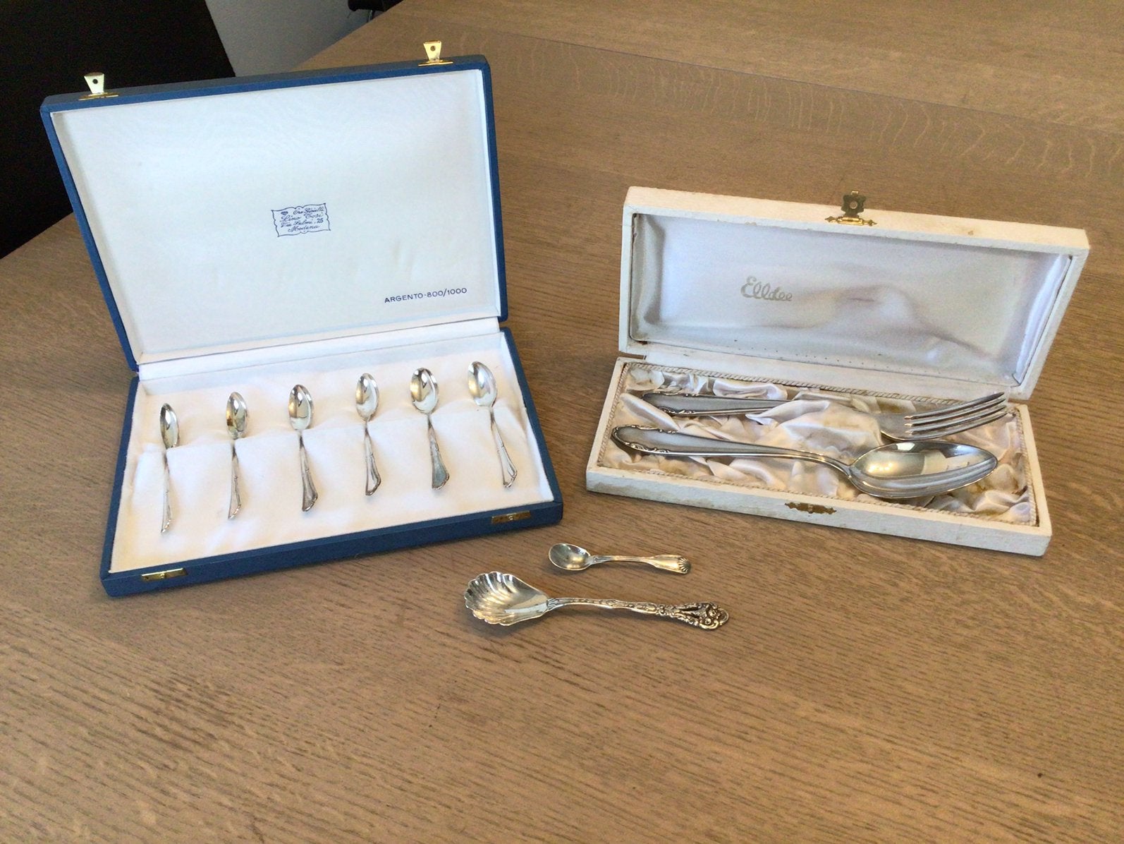 Vintage zilveren lepeltjes, Antiek en Kunst, Ophalen of Verzenden