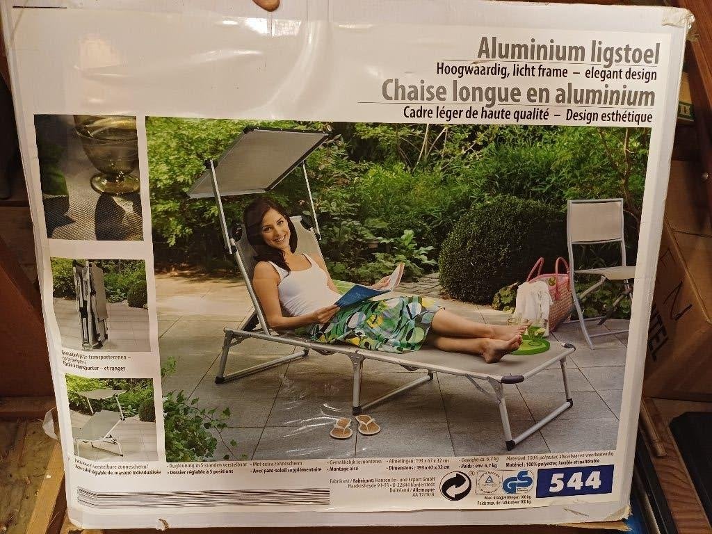 Ligzetel aluminium met zonnedak, Ophalen, Zo goed als nieuw, Aluminium, Verstelbaar