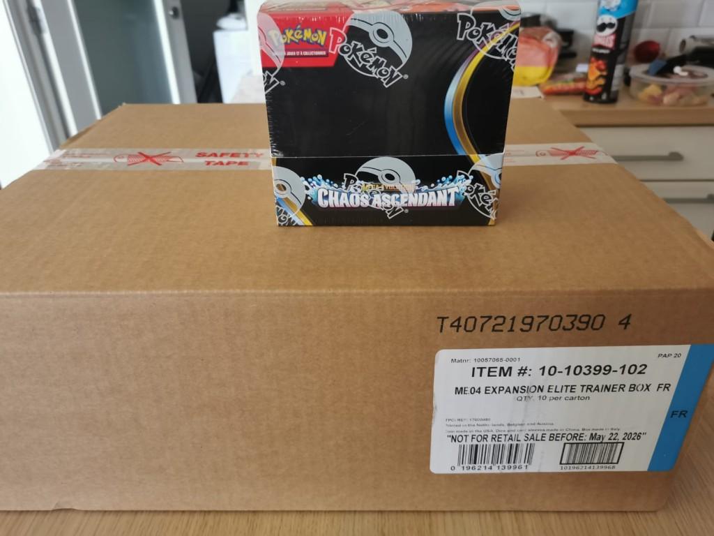 Case de 10 ETB + 1 display ME04 Chaos Ascendant Pokemon, Enlèvement, Neuf, Booster box