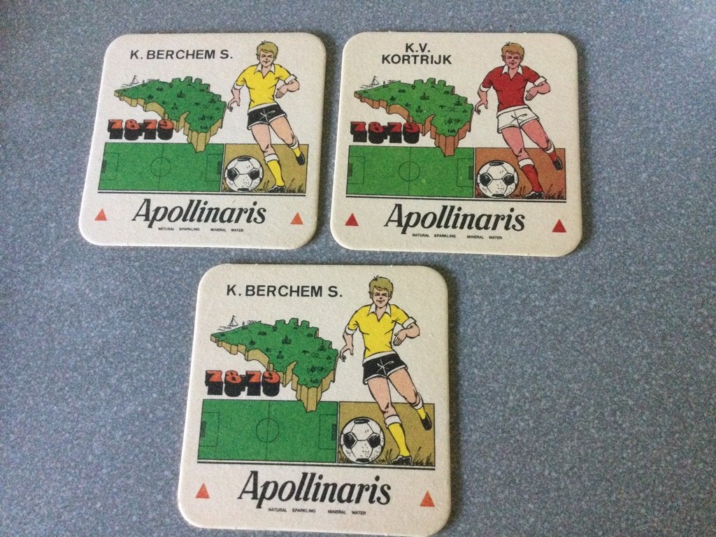 Oude bierviltjes Apollinaris voetbal, Verzamelen, Biermerken, Ophalen of Verzenden, Nieuw