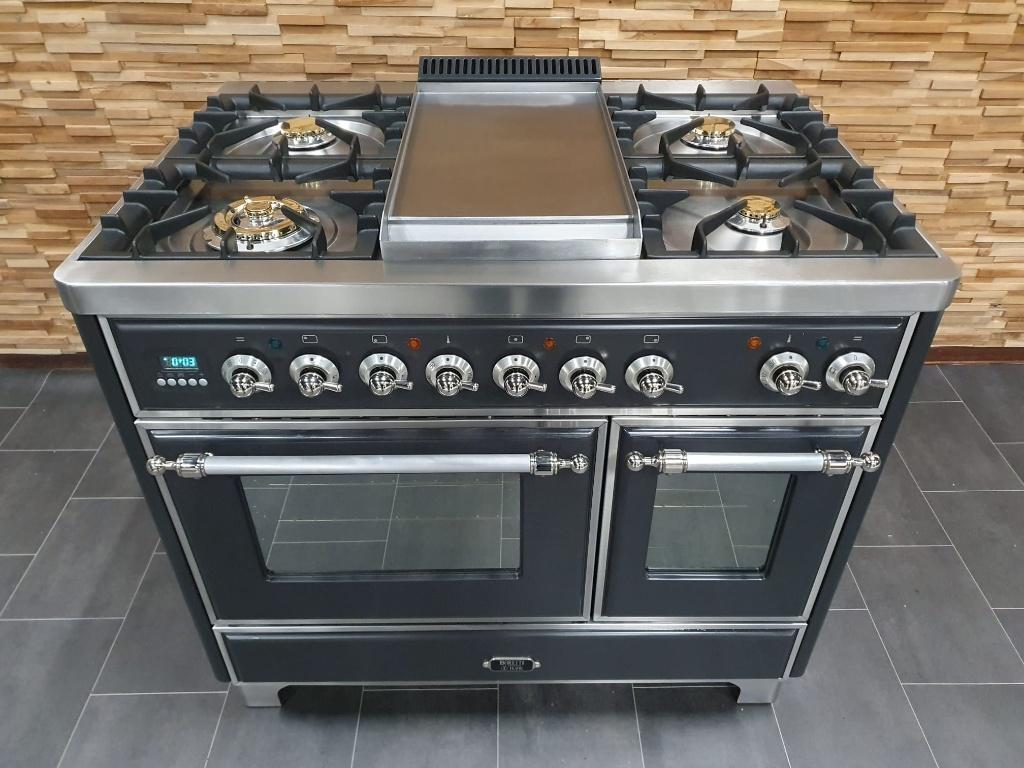 🔥Luxe Boretti Majestic Fornuis 100cm antraciet & rvs Frytop, Elektronische apparatuur, Fornuizen, Ophalen, 60 cm of meer, Zo goed als nieuw
