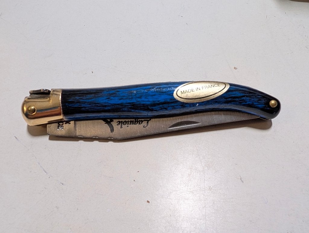 zakmes laguiole france blauw, Ophalen of Verzenden, Zo goed als nieuw