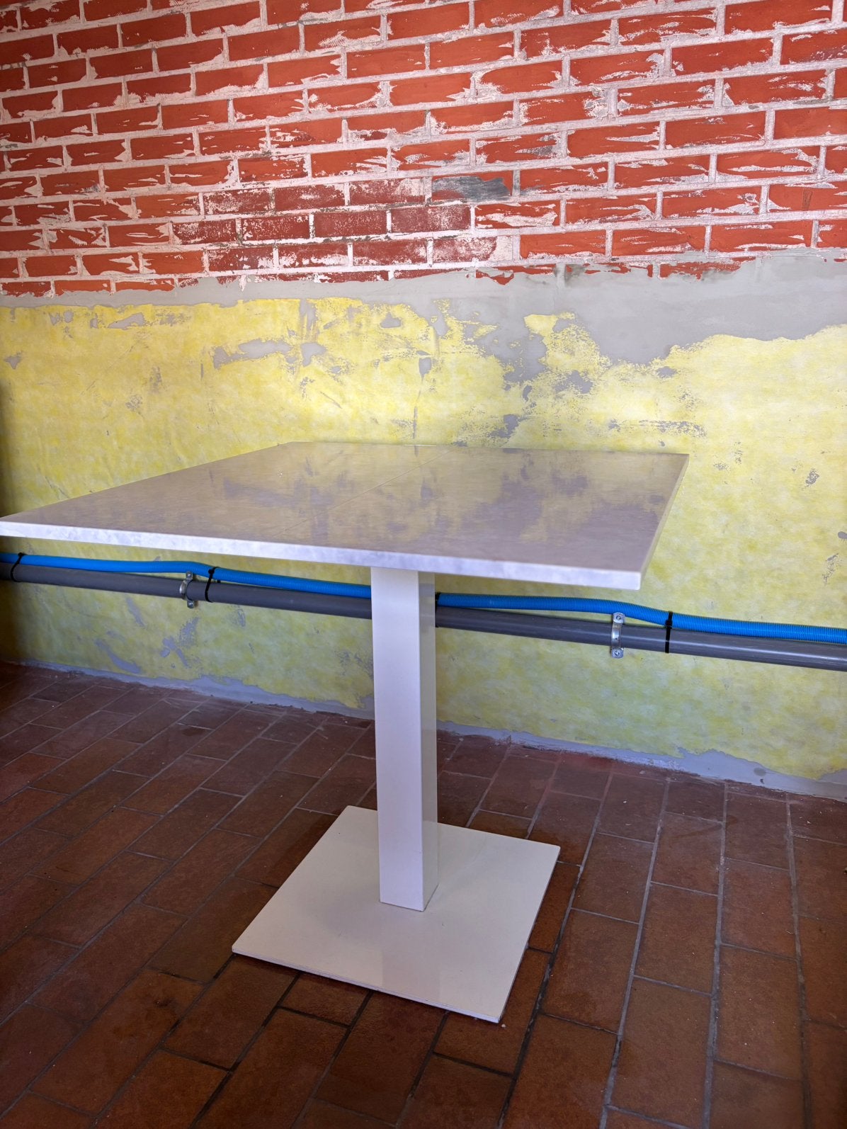 Witte vierkante tafel, Ophalen, Gebruikt, 50 tot 100 cm, Vierkant