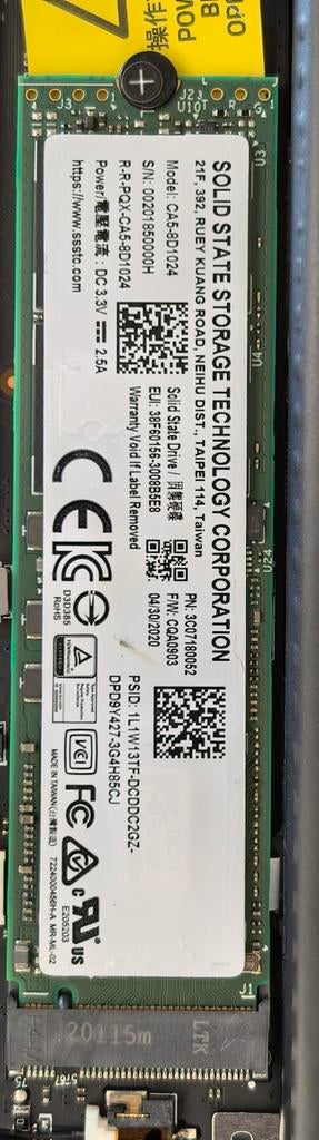 S3TC SSD 1TB NVMe M.2 2280 perfecte staat!, Ophalen of Verzenden, SSD