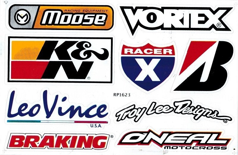 Feuille d'autocollants pour moto Moose Vortex K&N LeoVince, Enlèvement ou Envoi