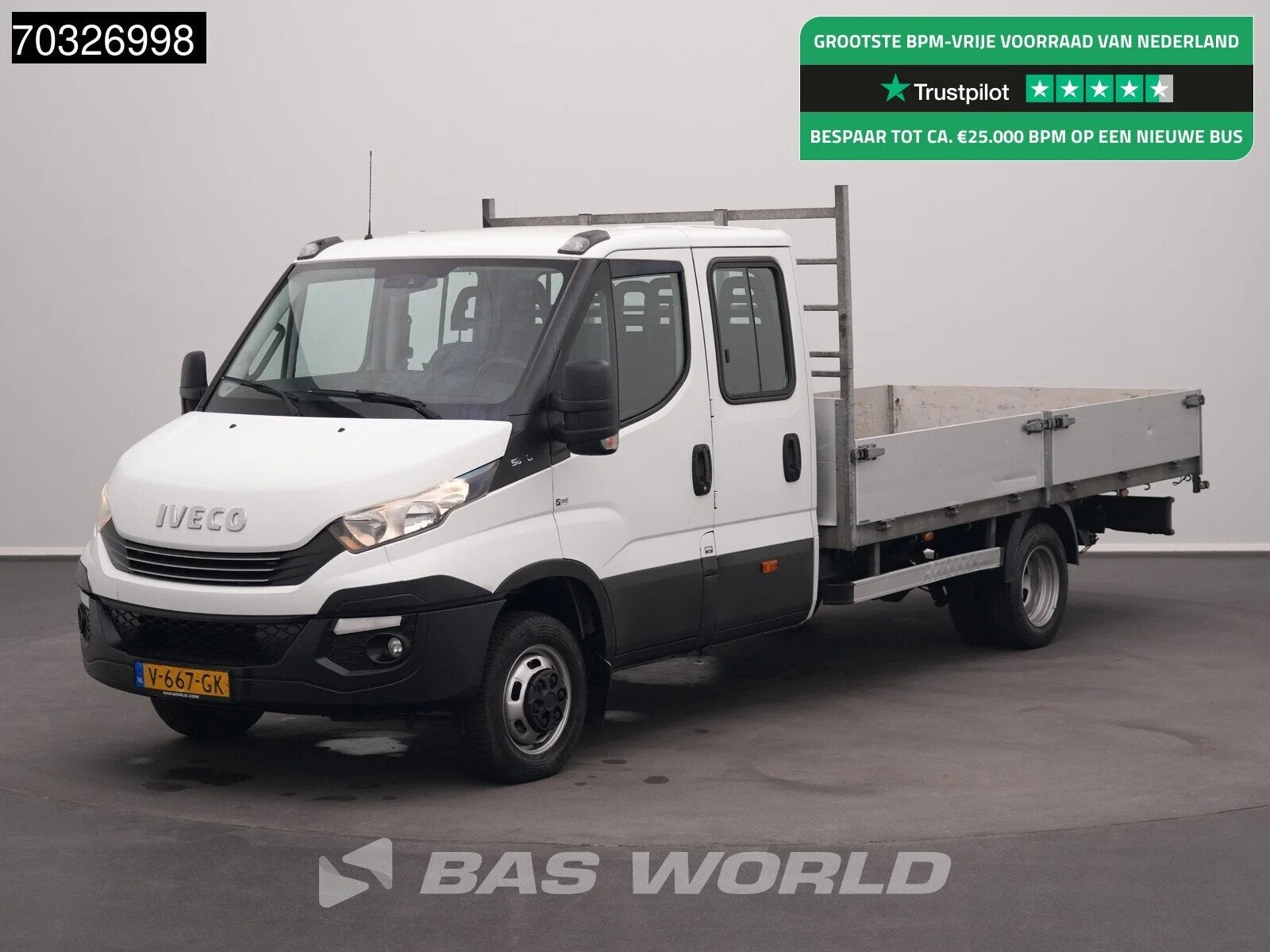 Iveco Daily 50C18 3.0L Automaat Dubbel Cabine Open Laadbak 3, Automaat, Stof, Gebruikt, Euro 6