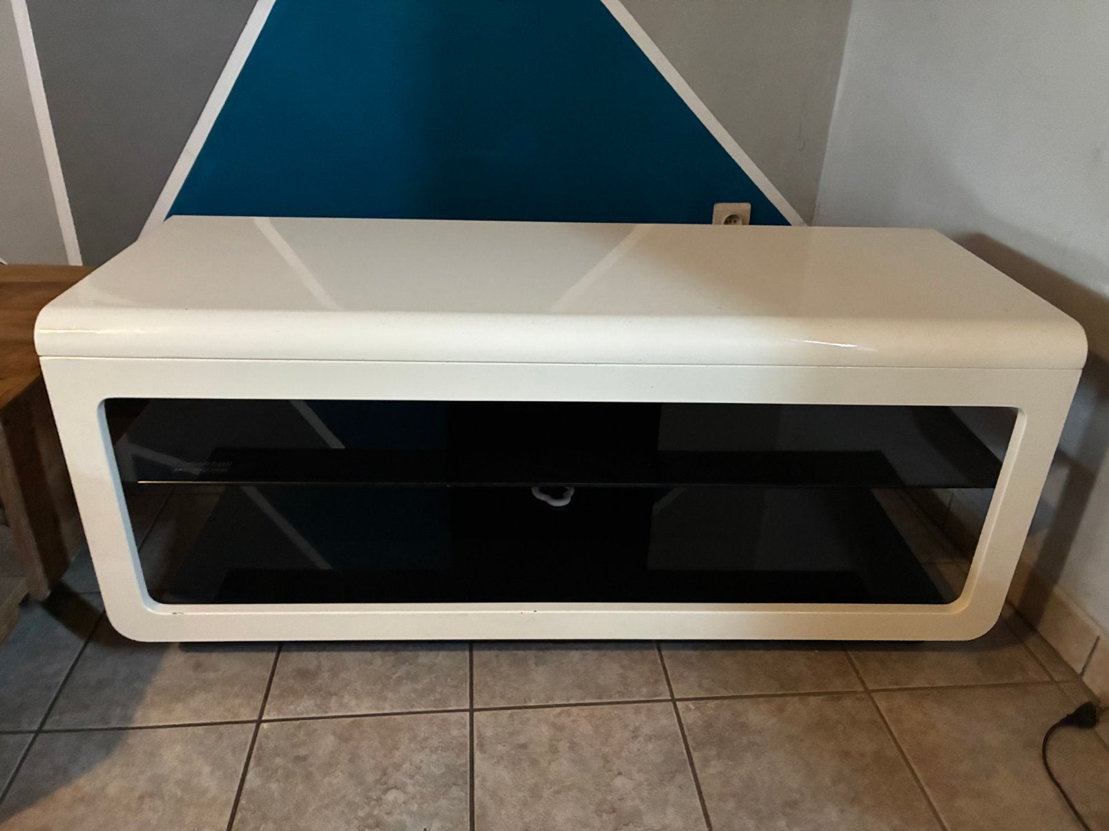 Meuble tv blanc et noir, Maison & Meubles, Neuf, Moins de 100 cm, 150 à 200 cm, Enlèvement