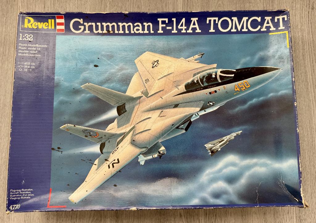 [Rare] 1/32 Revell Grumman F-14A Tomcat #4770 (boite 1989), Ophalen of Verzenden, Vliegtuig, Revell