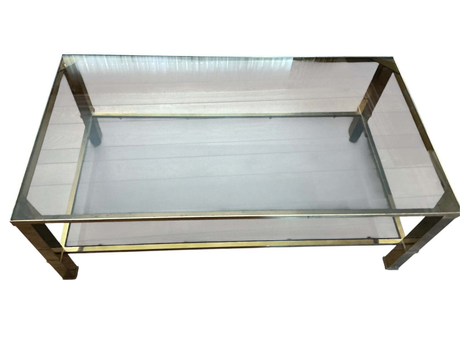 Plateaux de table basse en verre avec structure chromée, Enlèvement, Verre