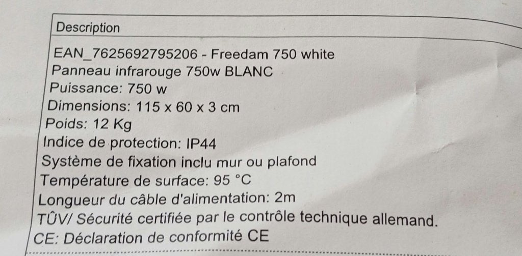 Radiateur infrarouge bl. 750 W et thermostat Salus, nouveaux, Neuf, 500 à 800 watts, Enlèvement, Radiateur