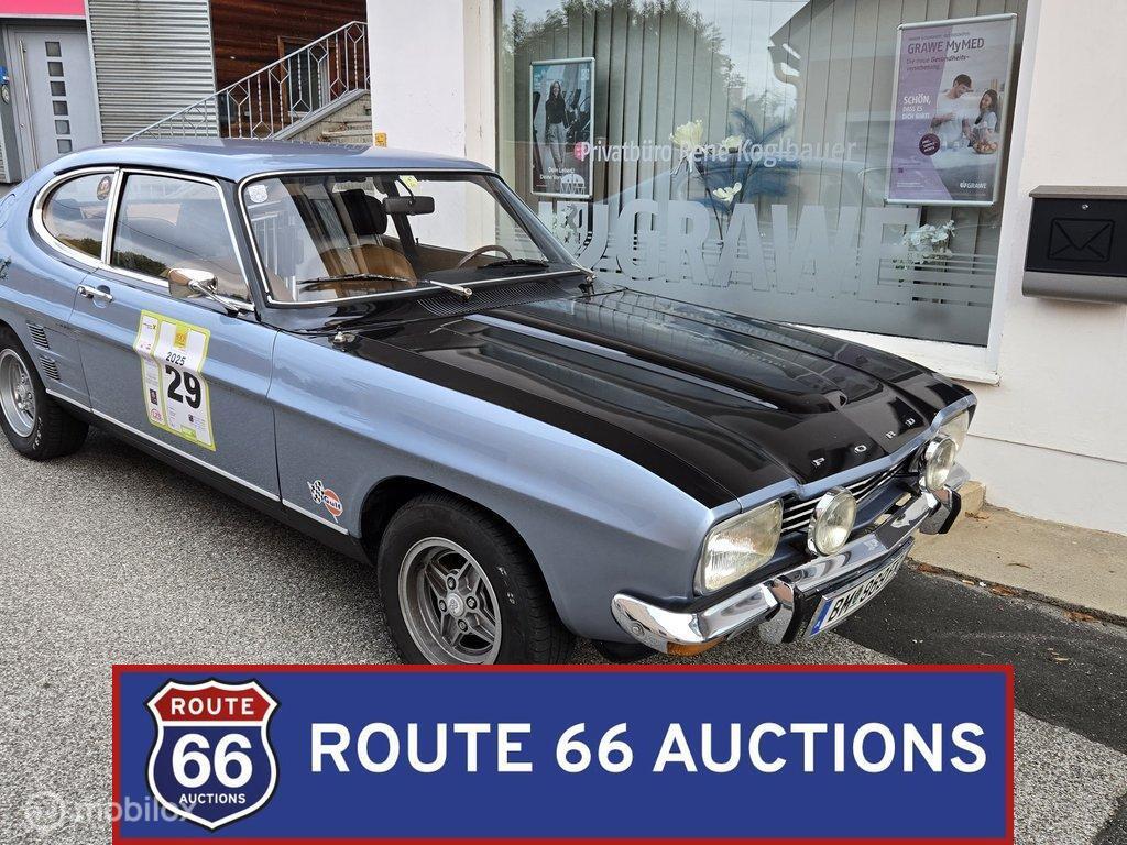 Ford Capri 1600 XL | 1973 | Route 66 Auctions, Auto's, Oldtimers, Zwart, Bedrijf, Handgeschakeld, Overige carrosserie
