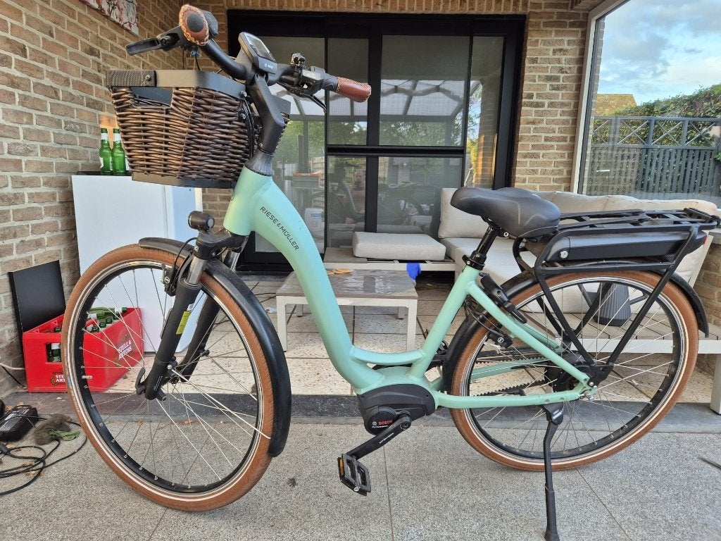 Elektrische fiets Riesler Müller Vario Swing mint groen, Vélos & Vélomoteurs, Riese & Müller, 47 à 51 cm, 50 km par batterie ou plus