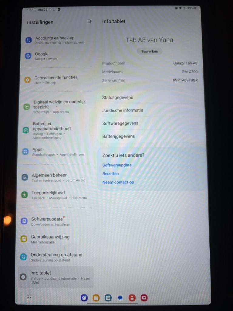 Tablet A8 Samsung Te Koop, Computers en Software, Android Tablets, Ophalen, Zo goed als nieuw, Wi-Fi en Mobiel internet, 64 GB