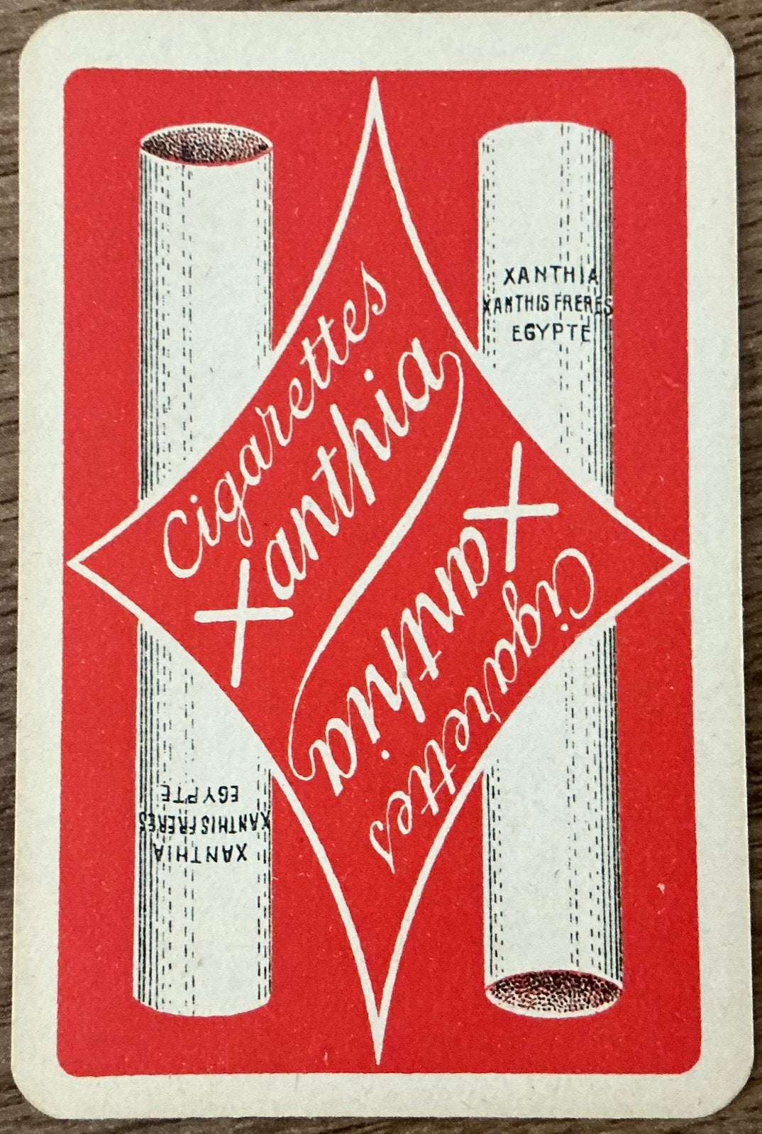 Carte à jouer Ancienne CIGARETTES XANTHIA, Collections, Enlèvement ou Envoi, Comme neuf, Carte(s) à jouer