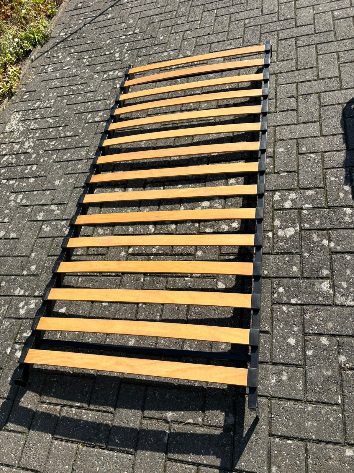 Lattenbodem 90x200 met pootjes + gratis matras, Ophalen, 90 cm, Eenpersoons, Zo goed als nieuw