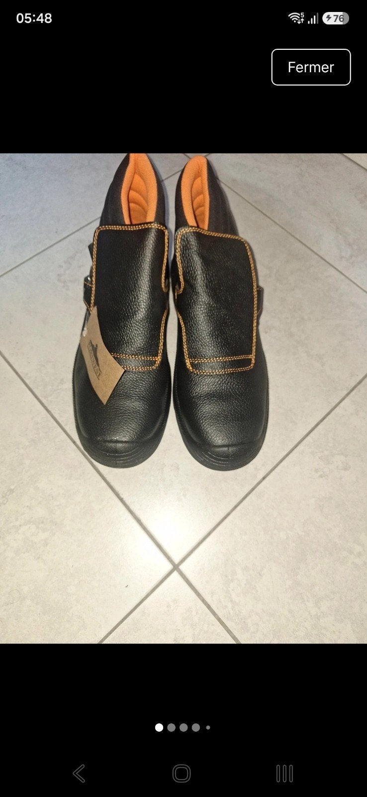 Bottines de sécurité soudeur, Enlèvement