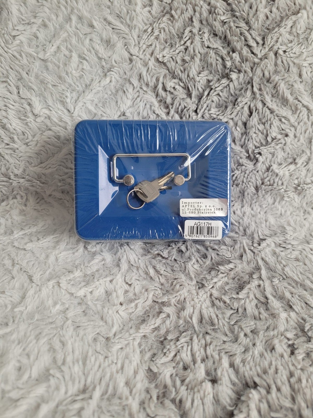 Tirelire sécurisée en métal de couleur bleue., Bijoux, Sacs & Beauté, Enlèvement ou Envoi