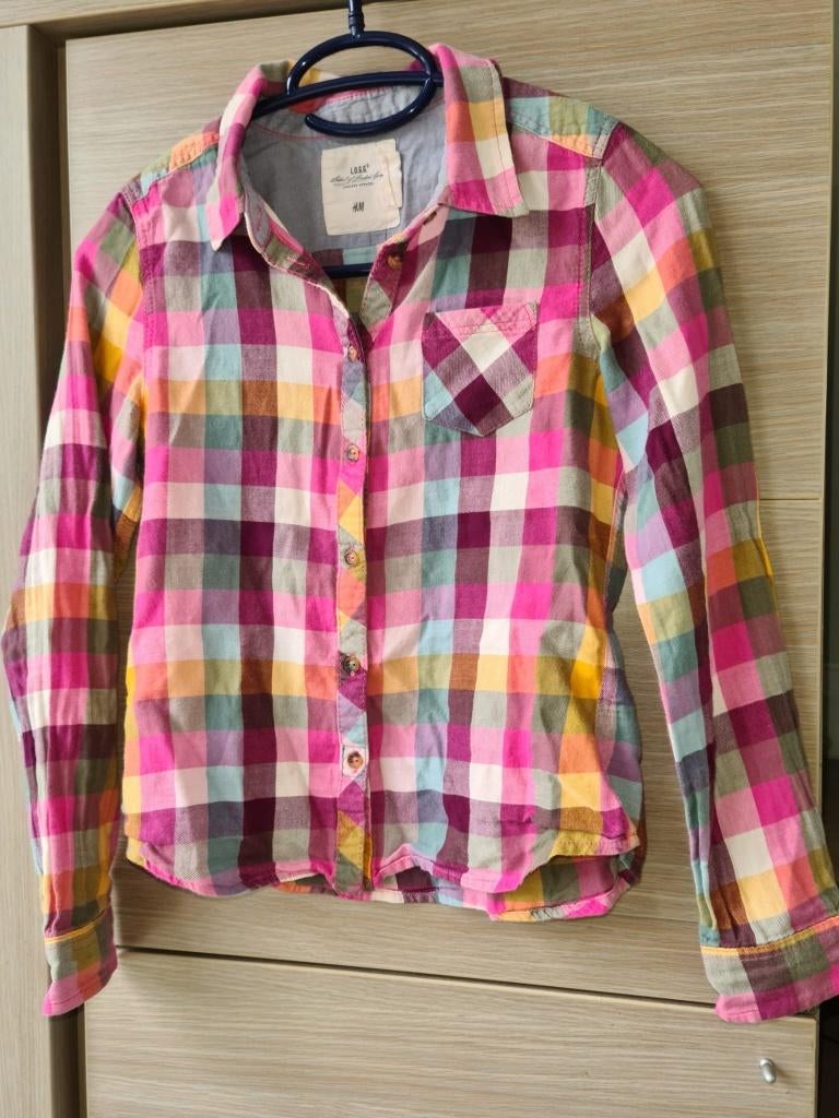 Geruit hemdje maat 146, Kinderen en Baby's, Kinderkleding | Maat 146, Ophalen of Verzenden, Zo goed als nieuw, H&M