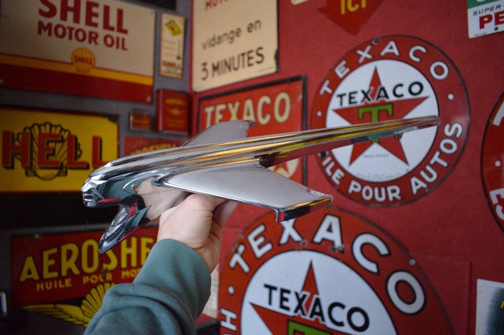 Pontiac motorkap embleem 1950 ornement Amerikaanse oldtimer, Ophalen of Verzenden