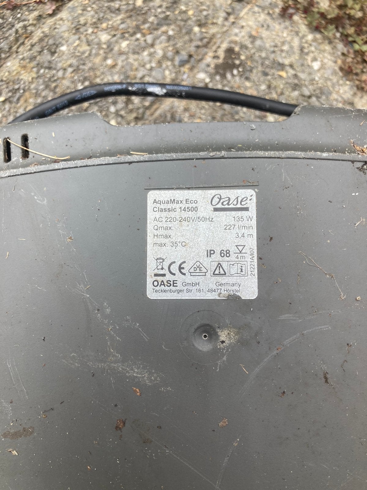 Pomp Oase Aquamax Eco Classic 14500, Tuin en Terras, Ophalen of Verzenden, Gebruikt, Vijverpomp