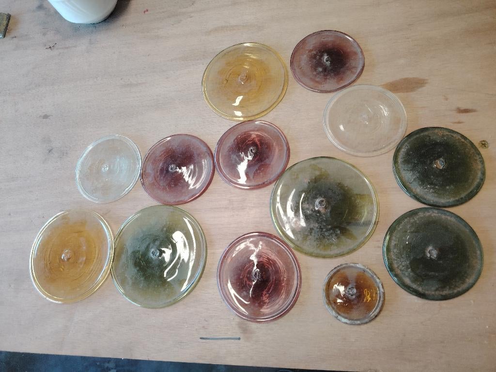 Glazen rondjes, Jaren 30, Moins de 50 cm, Verre, Enlèvement