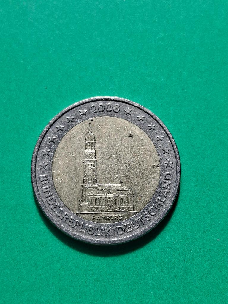 2008 A Allemagne 2 euros Hambourg Berlin, rare, Envoi, Allemagne, 2 euros, Monnaie en vrac